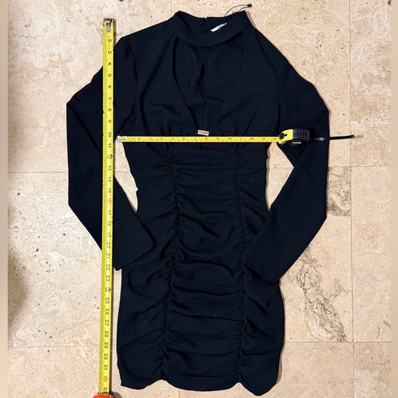 Zara Draped Jewel Trim Neckline Dress Black XS - Picture 4 of 9